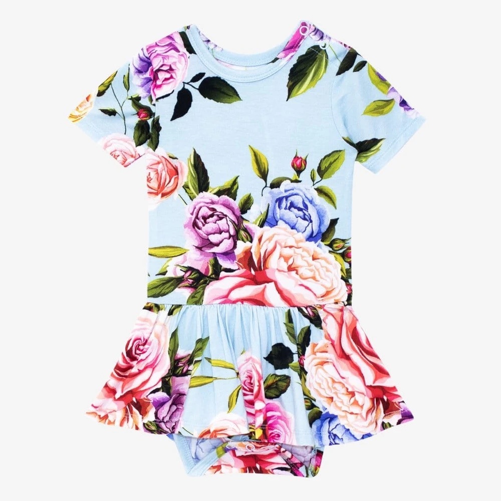 Posh Peanut Country Rose Twirl Skirt Bodysuit